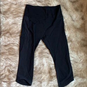 Lululemon Black Cropped with Mesh panel